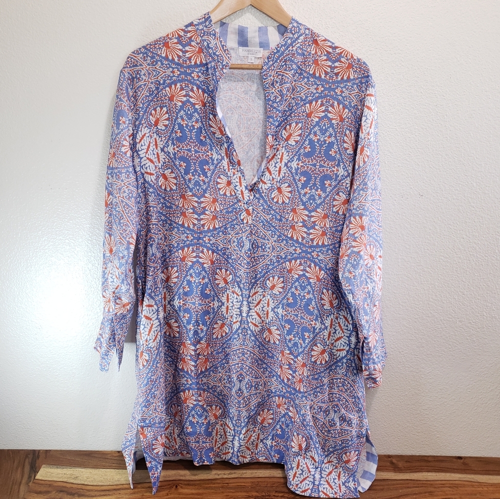 Haremlique a la mer 100% Turkish Luxury Linen Shirt Dress /Cover Up Small